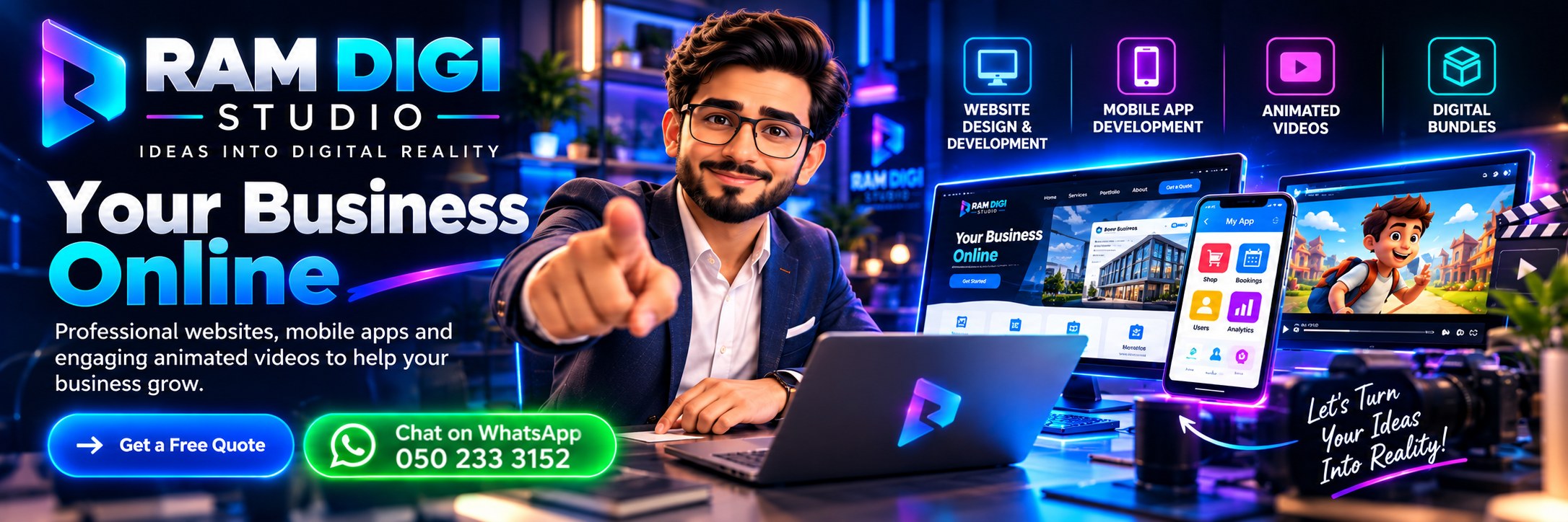 Ram Digi Studio — Your business online. Professional websites, mobile apps and engaging animated videos to help your business grow.